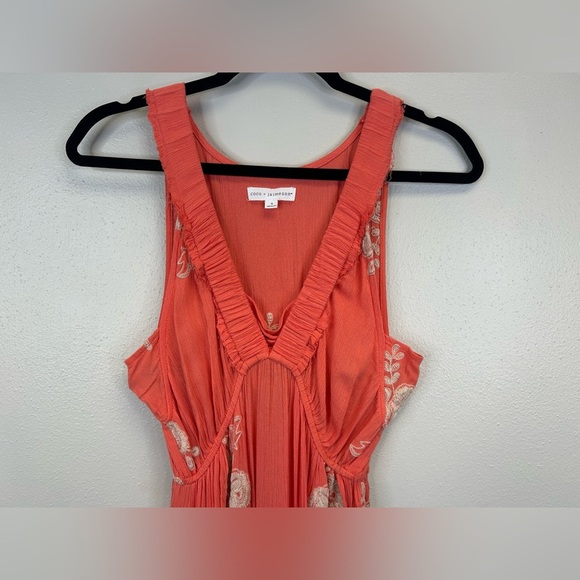 Coco + Jaimeson S Chic Coral Floral Maxi Dress Beach Vacation Boho Resort Summer - Picture 4 of 12